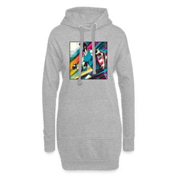 Homme sportif - Sweat-shirt à capuche long Femme - gris chiné - Devant