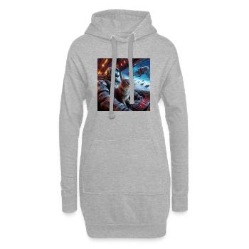 SPACE V 1 - Hoodie Dress - heather grey - Front
