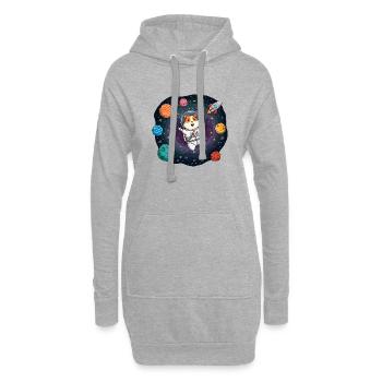 Weltraum Hamster Astronaut - Hoodie-Kleid - Grau meliert - Vorne