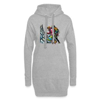 alpiniste - Sweat-shirt à capuche long Femme - gris chiné - Devant