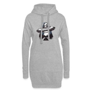 Entführung durch Außerirdische - Hoodie-Kleid - Grau meliert - Vorne