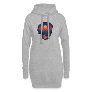 Trou dans un monde pixélisé - Sweat-shirt à capuche long Femme - gris chiné - Devant