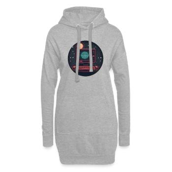 Galaxy Computer - Hoodie Dress - heather grey - Front
