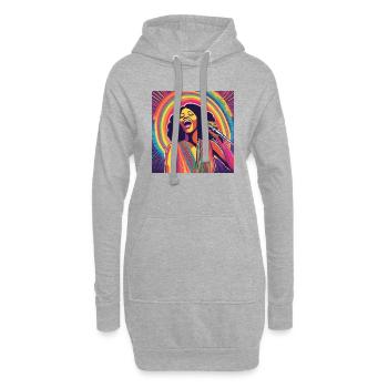 Motown-Sängerin - Hoodie-Kleid - Grau meliert - Vorne