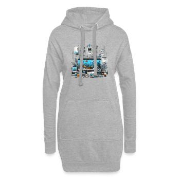 Unterwasserwelt der Aquarien, aquarium - Hoodie-Kleid - Grau meliert - Vorne