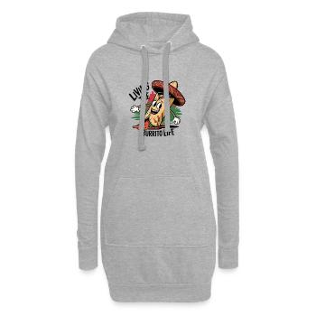 Vivre la vie de burrito - Funny Foodie - Sweat-shirt à capuche long Femme - gris chiné - Devant