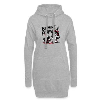Be Mine Forever - Gothic Valentinstag Schwarzer Humor - Hoodie-Kleid - Grau meliert - Vorne