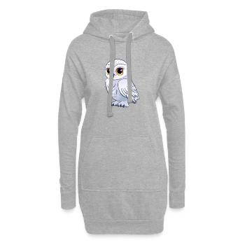 Hibou blanc - Sweat-shirt à capuche long Femme - gris chiné - Devant