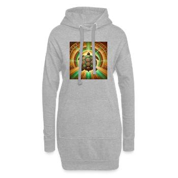 Tortue power animal - Sweat-shirt à capuche long Femme - gris chiné - Devant