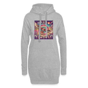 Faucon animal de pouvoir - Sweat-shirt à capuche long Femme - gris chiné - Devant