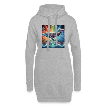 Baleine : animal de pouvoir - Sweat-shirt à capuche long Femme - gris chiné - Devant