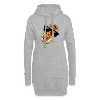 Lunettes de soleil hot-dog - Sweat-shirt à capuche long Femme - gris chiné - Devant