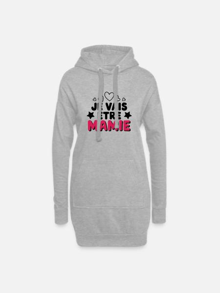Ich werde Oma sein - Hoodie-Kleid - Grau meliert