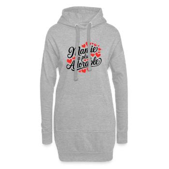 Mamie / Mamy / Grand Mere / Grand-Mère - Sweat-shirt à capuche long Femme - gris chiné - Devant