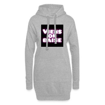 Viens on baise - Sweat-shirt à capuche long Femme - gris chiné - Devant