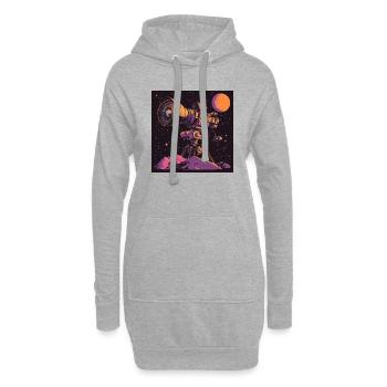 Space rock - Hoodie-Kleid - Grau meliert - Vorne