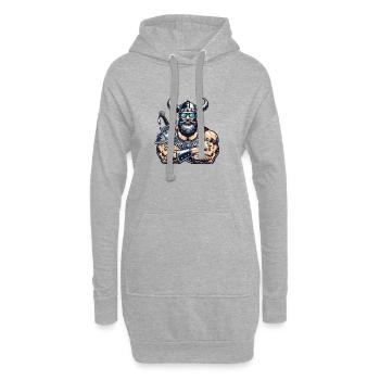 wikinger sonnenbrille - Hoodie-Kleid - Grau meliert - Vorne