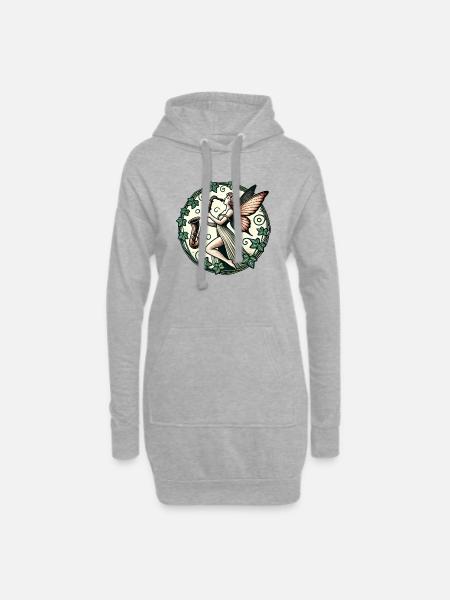 Saxophon Fee - Hoodie-Kleid - Grau meliert