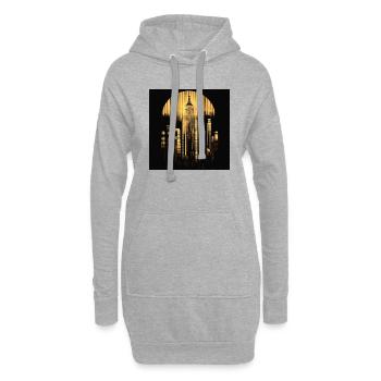 New York - Hoodie-Kleid - Grau meliert - Vorne