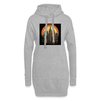 New York Art Deco - Hoodie-Kleid - Grau meliert - Vorne