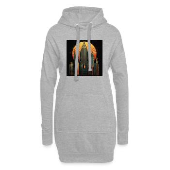 New York Art Deco - Hoodie-Kleid - Grau meliert - Vorne