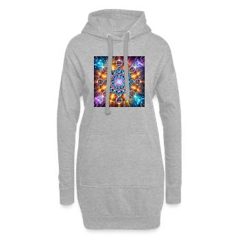 DNA HEALING 528HZ - Hoodie-Kleid - Grau meliert - Vorne