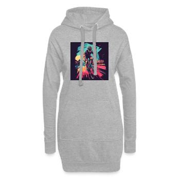 Bike - Hoodie Dress - heather grey - Front