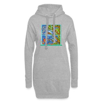 Lustige Kawaii Niedliche Baum Ast Klopfen Klassische Kunst - Hoodie-Kleid - Grau meliert - Vorne