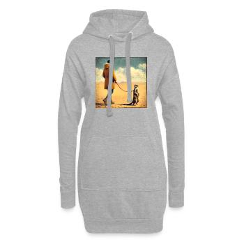 Spaziergang mit Erdmännchen - Hoodie-Kleid - Grau meliert - Vorne