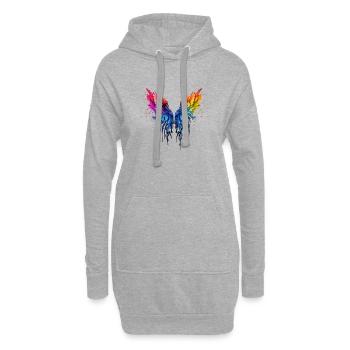 Regenbogen Flügel - Hoodie-Kleid - Grau meliert - Vorne