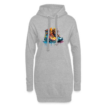 Bunte Schuhe - Hoodie-Kleid - Grau meliert - Vorne