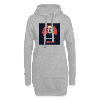 Bitcoin Satoshi Nagamoto - Sweat-shirt à capuche long Femme - gris chiné - Devant