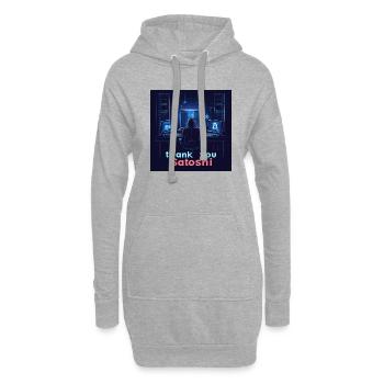 Bitcoin Satoshi - Sweat-shirt à capuche long Femme - gris chiné - Devant