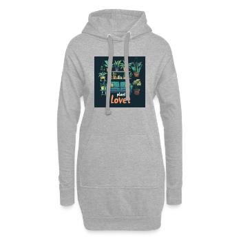 Salon d’amoureux des plantes - Sweat-shirt à capuche long Femme - gris chiné - Devant