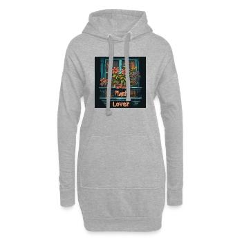 Plant lover - Hoodie-Kleid - Grau meliert - Vorne