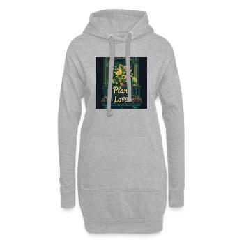 Plant lover - Hoodie-Kleid - Grau meliert - Vorne