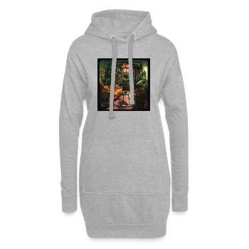 Plant lover room - Hoodie-Kleid - Grau meliert - Vorne