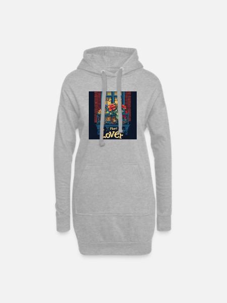 Plant lover - Hoodie-Kleid - Grau meliert