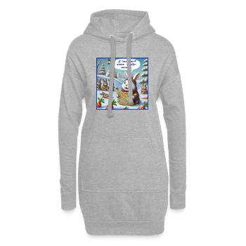 Kaninchen - Hoodie-Kleid - Grau meliert - Vorne