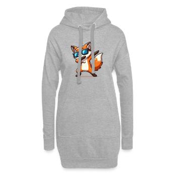 fuchs tier dabbing - Hoodie-Kleid - Grau meliert - Vorne