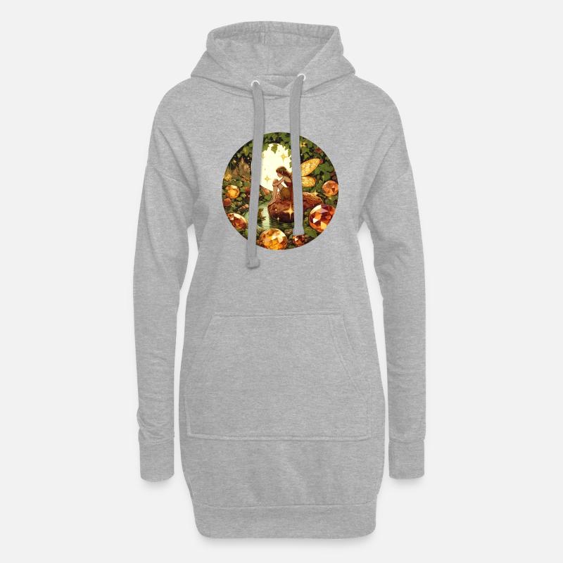 Sumpf-Fee - Hoodie-Kleid - Grau meliert