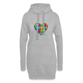 Autisme Cœur Journée de sensibilisation à l’autisme - Sweat-shirt à capuche long Femme - gris chiné - Devant