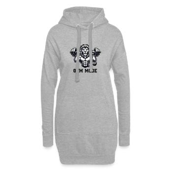 Lion Bodybuilder Animal - Sweat-shirt à capuche long Femme - gris chiné - Devant
