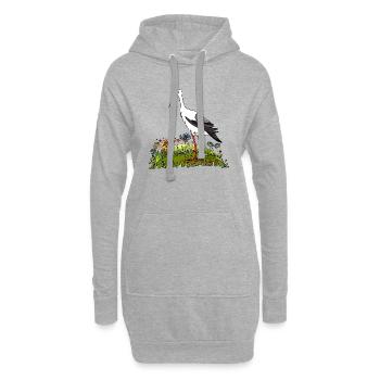 Cigogne - Sweat-shirt à capuche long Femme - gris chiné - Devant