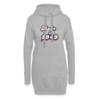 Made in 1949 retro - Sweat-shirt à capuche long Femme - gris chiné - Devant