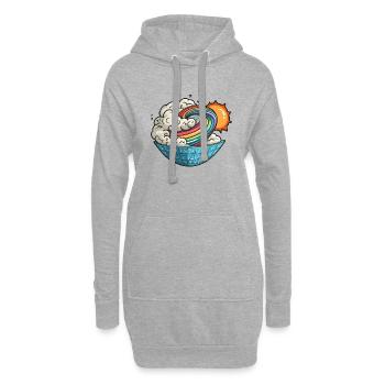 Mathematischer Wirbel Sonne - Hoodie-Kleid - Grau meliert - Vorne