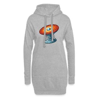 Mathematisches, drehendes Universum - Hoodie-Kleid - Grau meliert - Vorne
