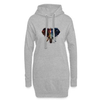 Elephant Feuer Wasser - Hoodie-Kleid - Grau meliert - Vorne