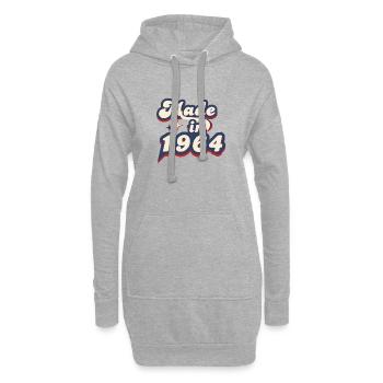 Made in 1964 retro - Sweat-shirt à capuche long Femme - gris chiné - Devant