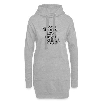L’amour de Dieu ne perd jamais - Sweat-shirt à capuche long Femme - gris chiné - Devant